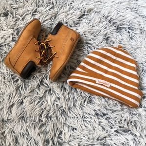 Wheat Timberlands with hat